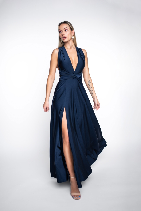 Dark Blue long MULTI dress
