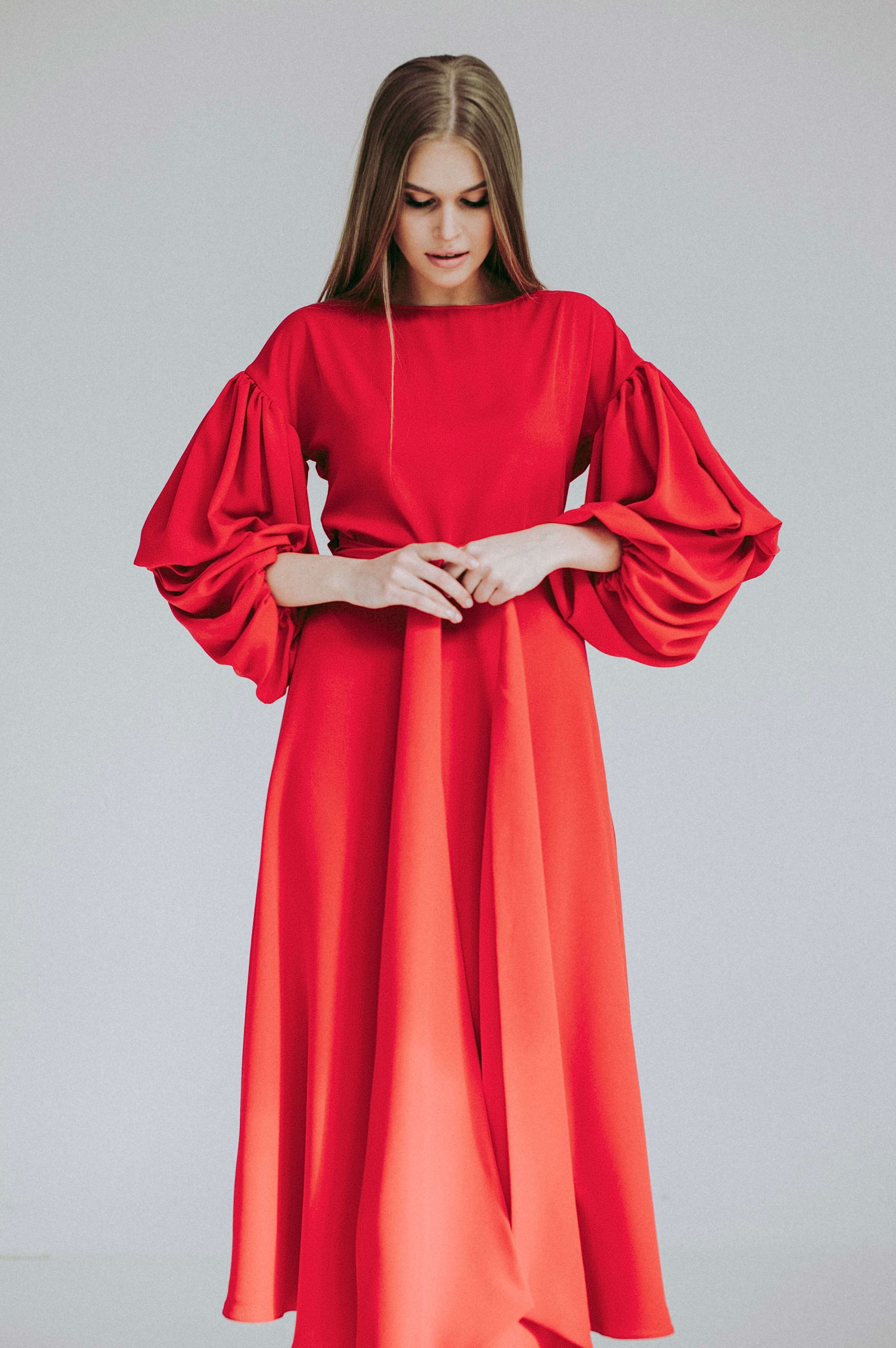 Red wrap-over dress „Nice“