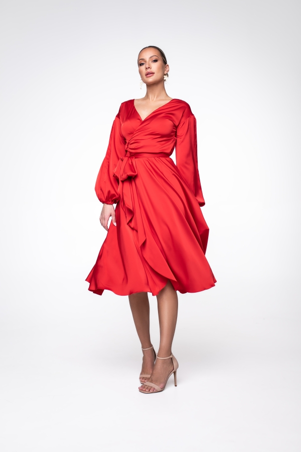 Wrap overs dress Lille red