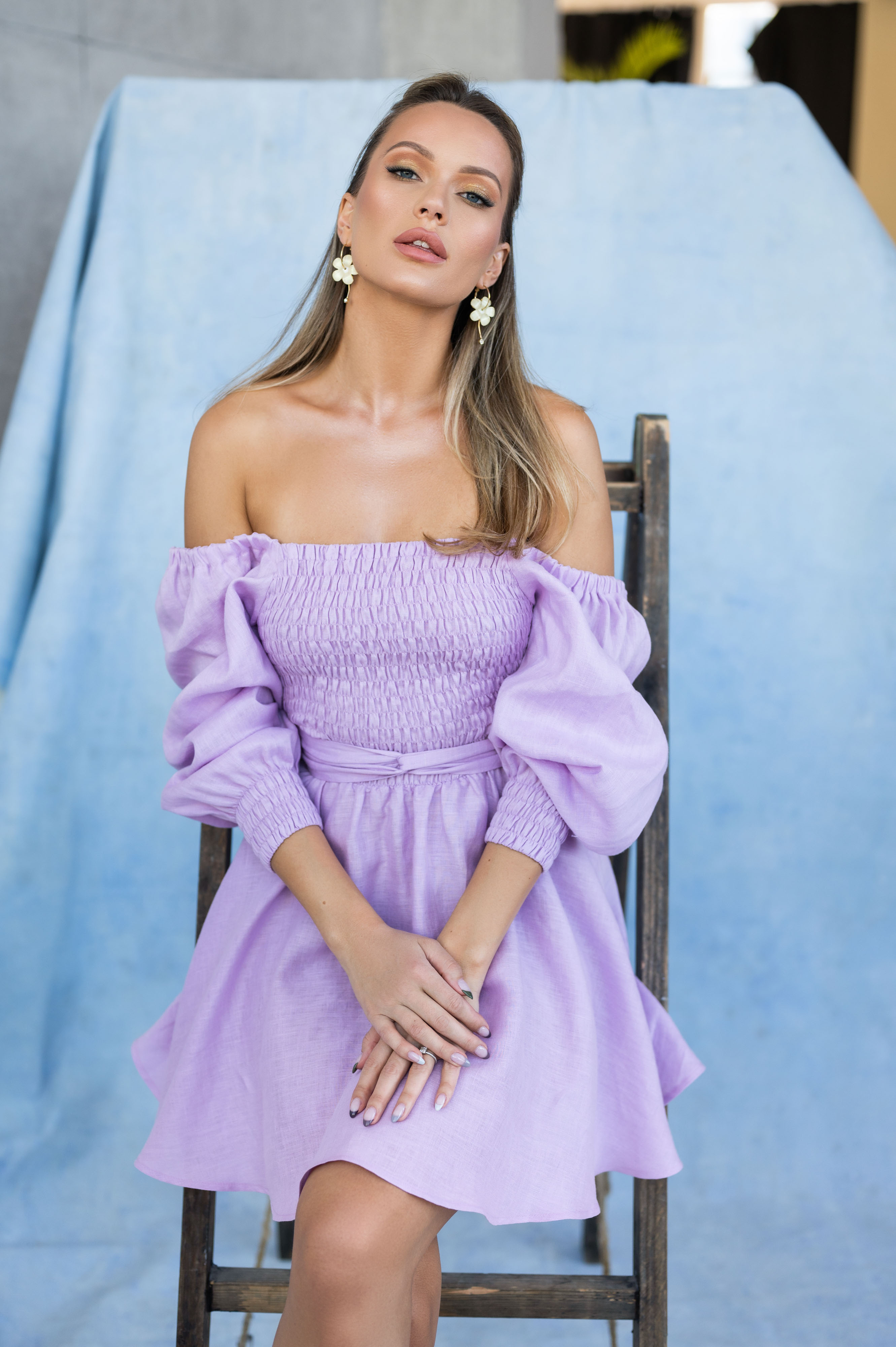 Lilac linen dress "Amberlin"
