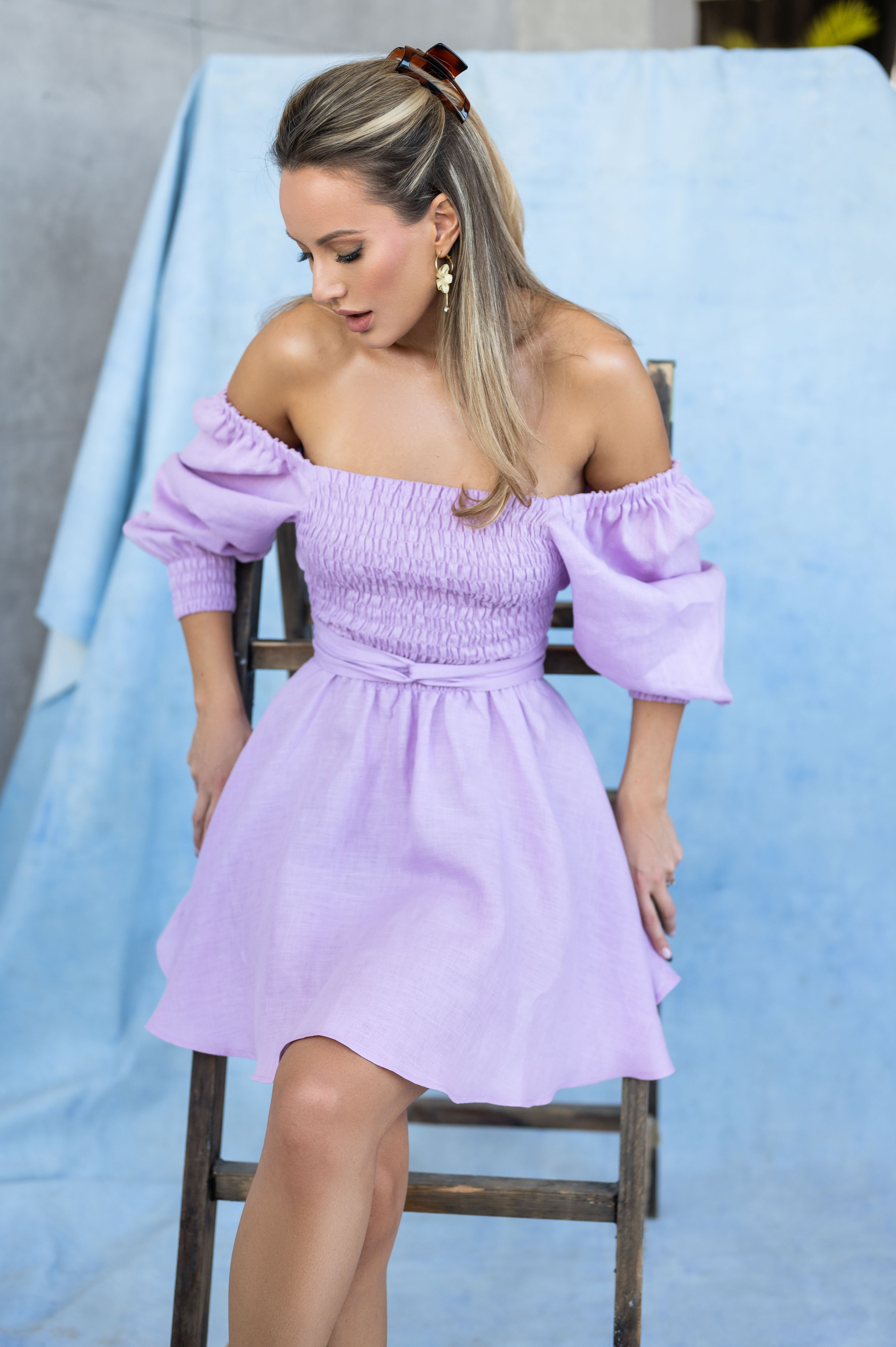 Lilac linen dress "Amberlin"