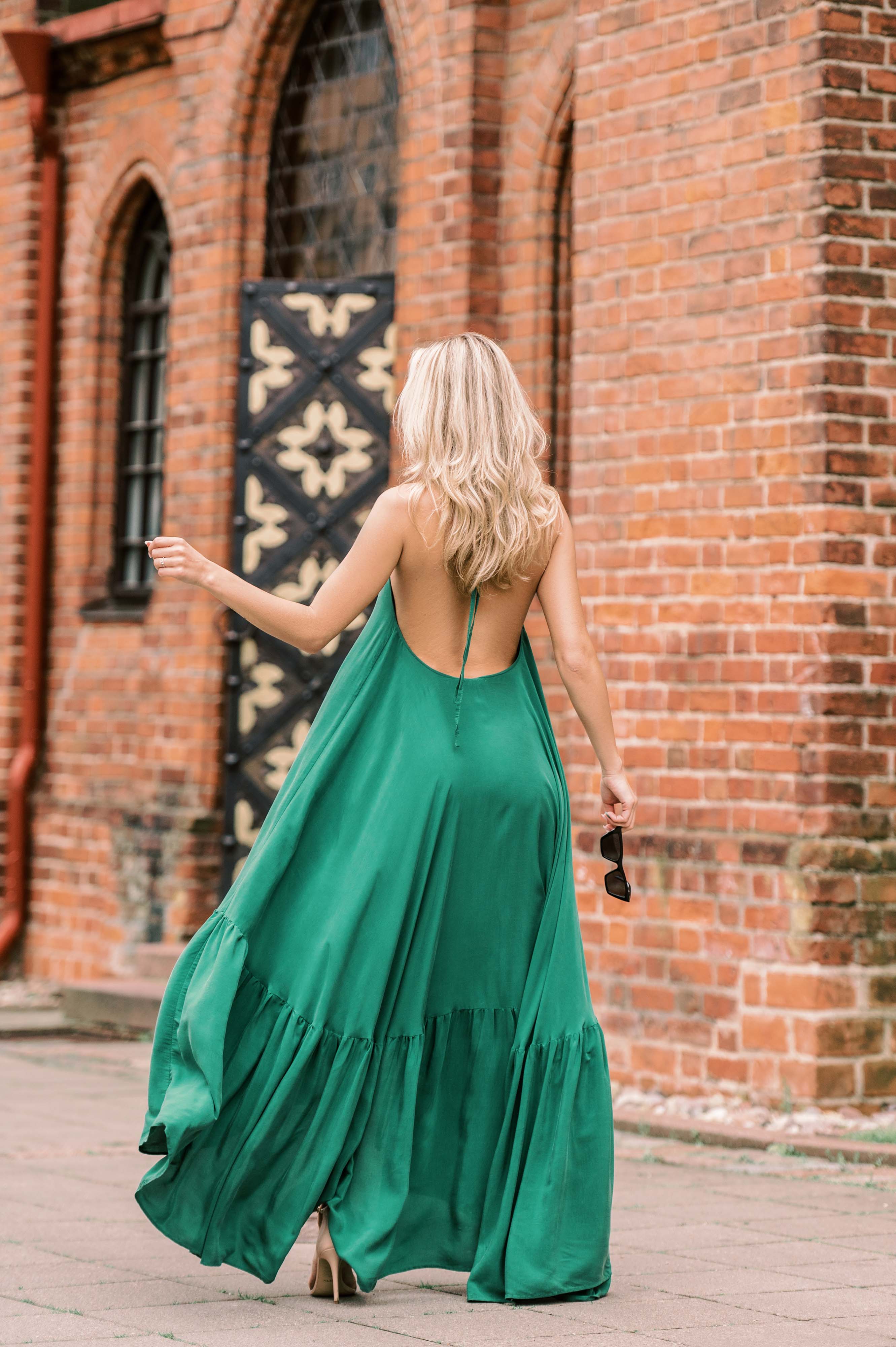 Green convertible dress "June"